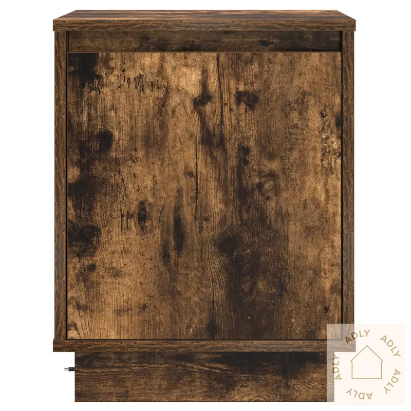 Nattbord Med Led-Lys Røkt Eik 39X34,5X50 Cm