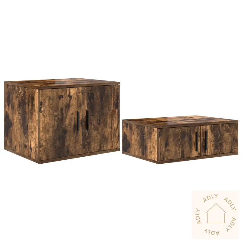Oppbevaringsskap Røkt Eik 118X41X40 Cm Laget Av Tre