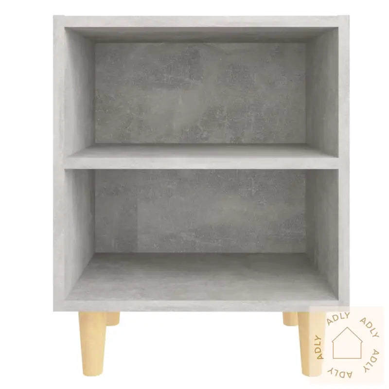 Nattbord Med Ben I Heltre 2 Stk Betonggrå 40X30X50 Cm