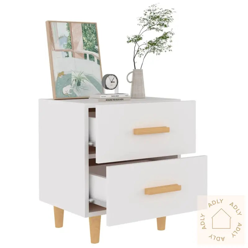 Nattbord 2 Stk Hvit 40X35X47,5 Cm