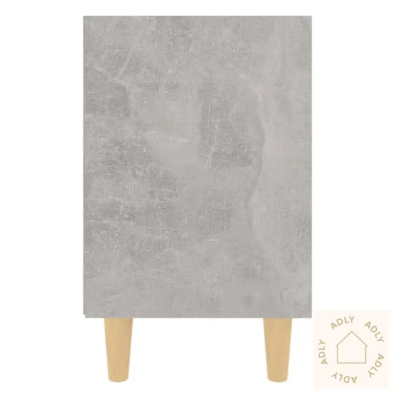 Nattbord Med Ben I Heltre Betonggrå 40X30X50 Cm