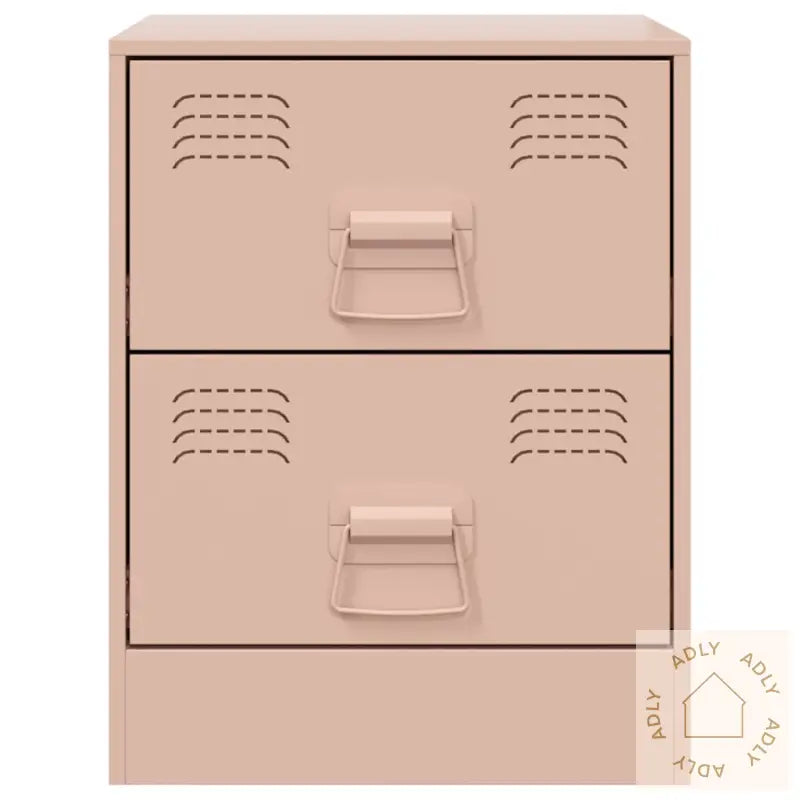 Nattbord 2 Stk Rosa 34,5X39X44 Cm Stål