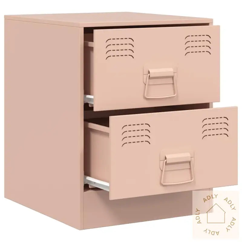 Nattbord 2 Stk Rosa 34,5X39X44 Cm Stål