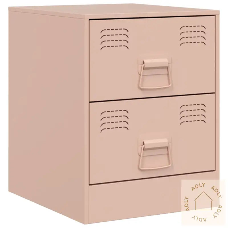 Nattbord 2 Stk Rosa 34,5X39X44 Cm Stål