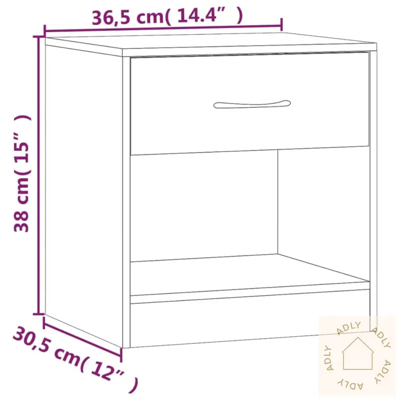 Nattbord 2 Stk Med Skuff Røkt Eik