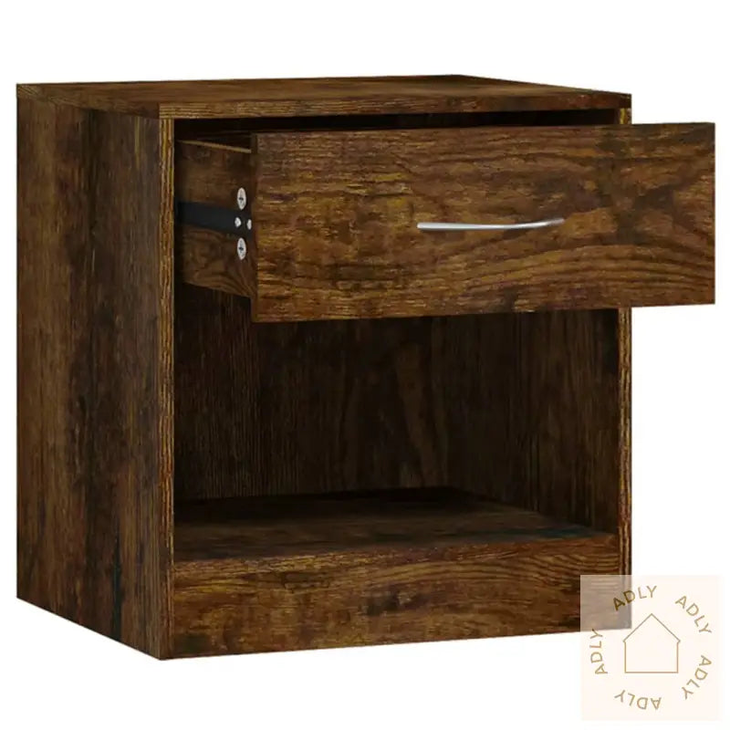 Nattbord 2 Stk Med Skuff Røkt Eik