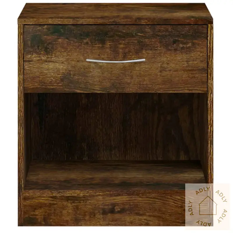 Nattbord 2 Stk Med Skuff Røkt Eik