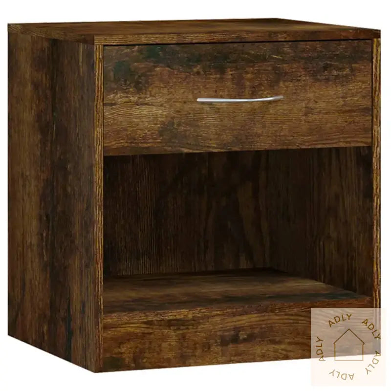 Nattbord 2 Stk Med Skuff Røkt Eik