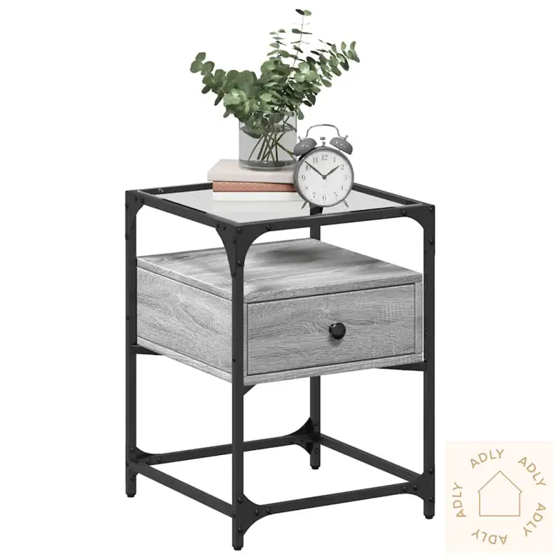 Nattbord Grå Sonoma 40X40X55 Cm Konstruert Tre