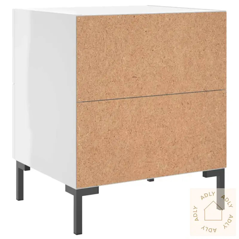 Nattbord 2 Stk Høyglans Hvit 40X35X47,5 Cm Konstruert Tre