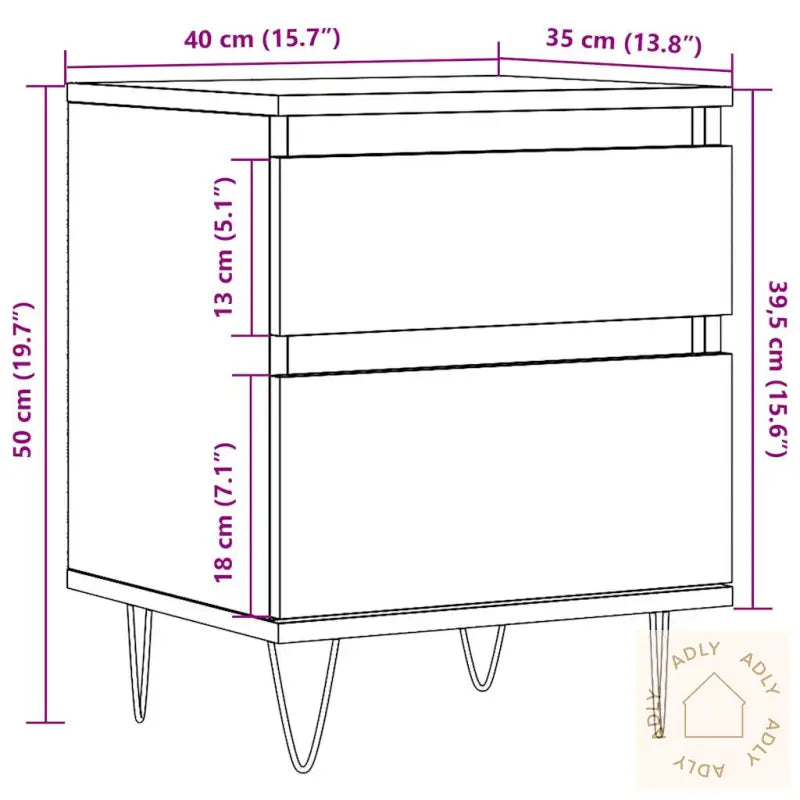 Nattbord 2 Stk Gammelt Tre 40X35X50 Cm Konstruert Tre
