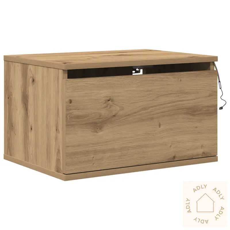 Nattbord Med Led Veggmontert Artisan Eik 50X36X30 Cm