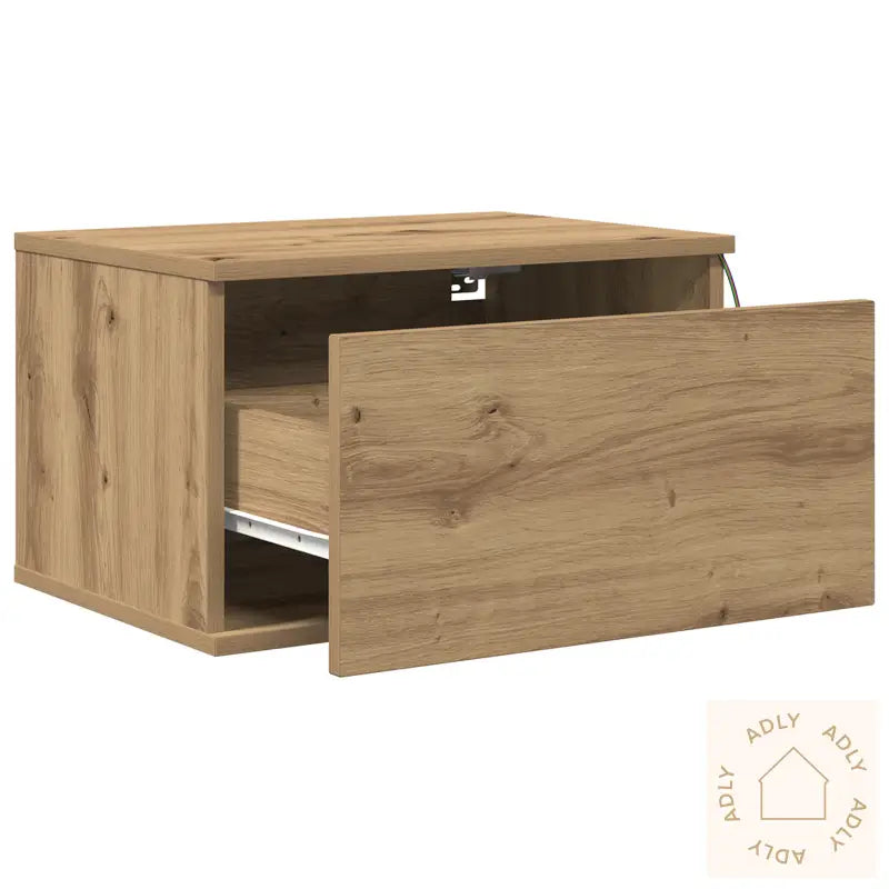 Nattbord Med Led Veggmontert Artisan Eik 50X36X30 Cm