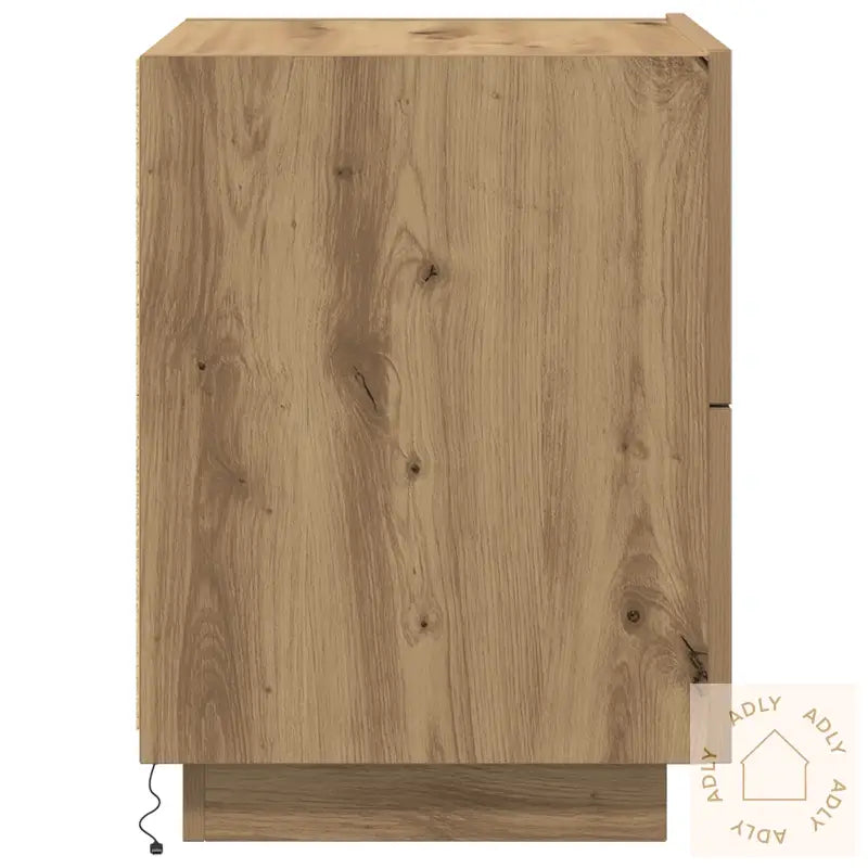 Nattbord Med Led-Lamper Artisan Eik 45X40X55 Cm