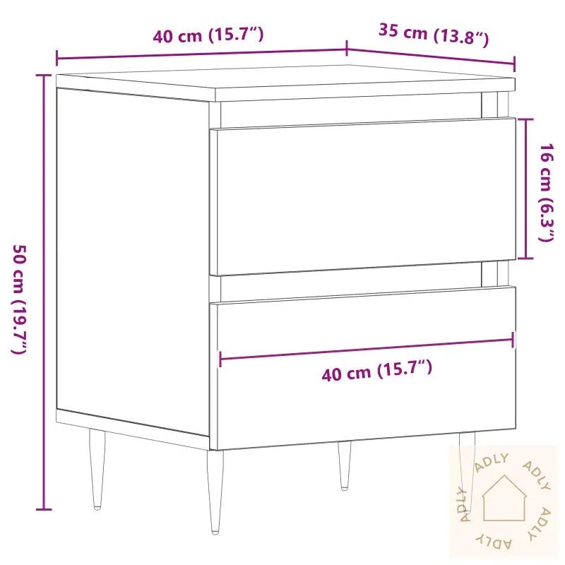 Nattbord Gammelt Tre 40X35X50 Cm Ingeniørtre