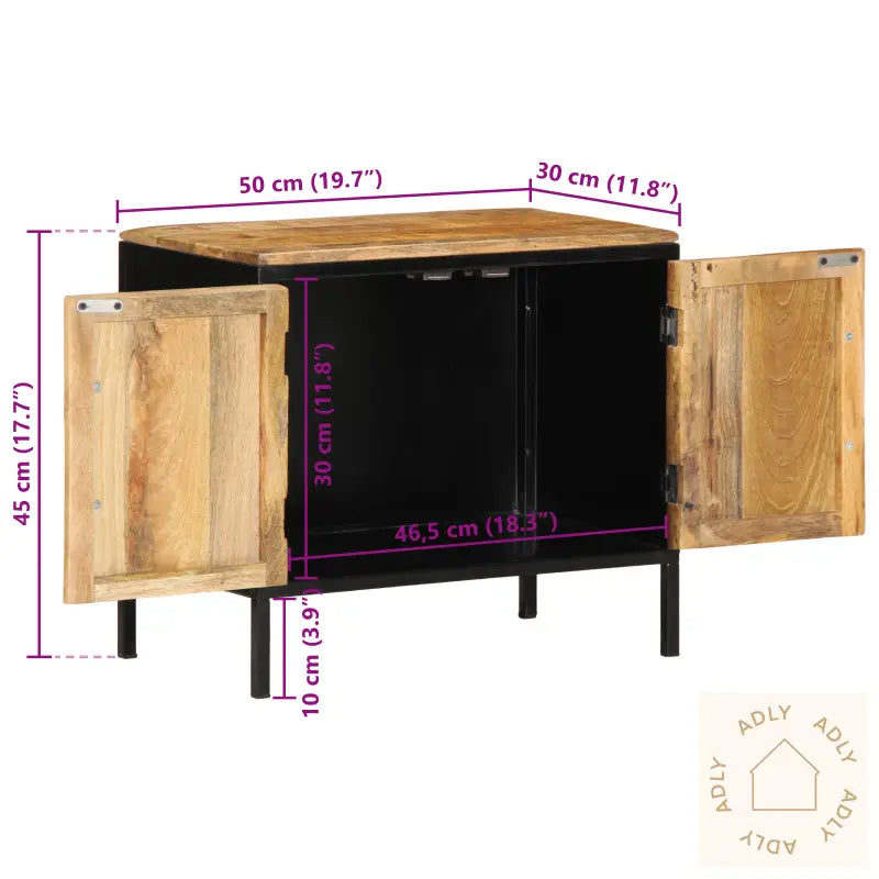 Nattbord 50X30X45 Cm Solid Tre Grovt Mangotre