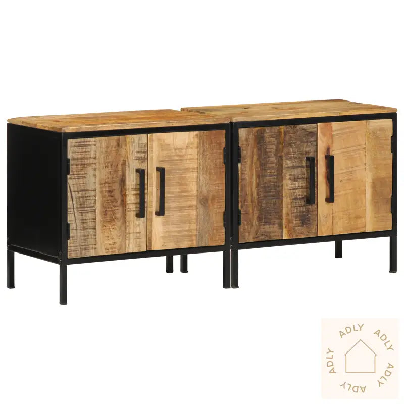 Nattbord 2 Stk 50X30X45 Cm Solid Tre Rå Mango