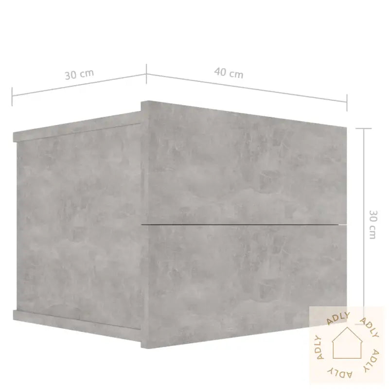 Nattbord Betonggrå 40X30X30 Cm Konstruert Tre