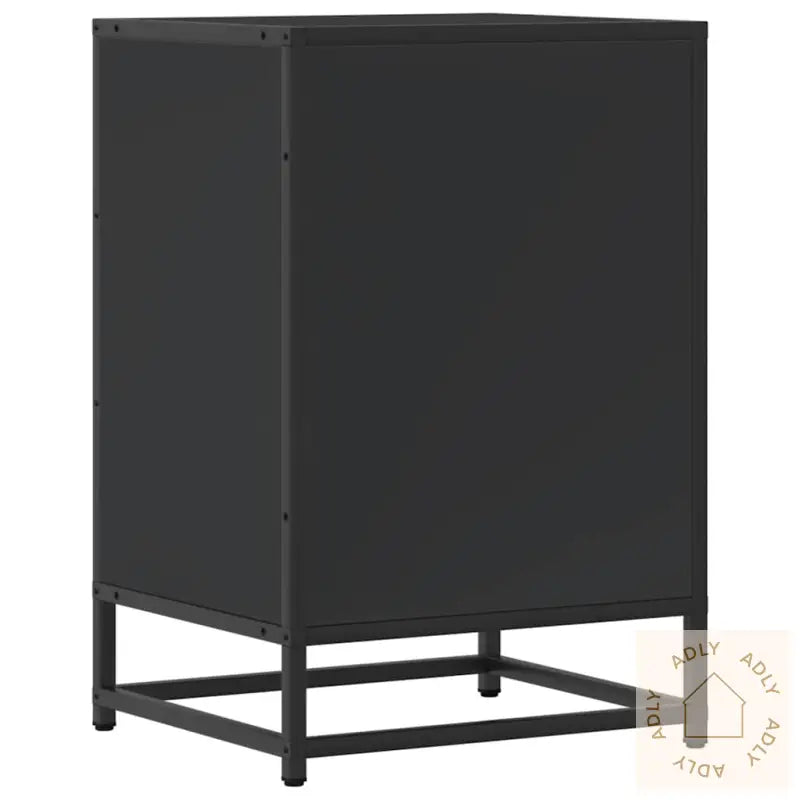 Nattbord Svart 40X34,5X60 Cm Konstruert Tre Og Metall