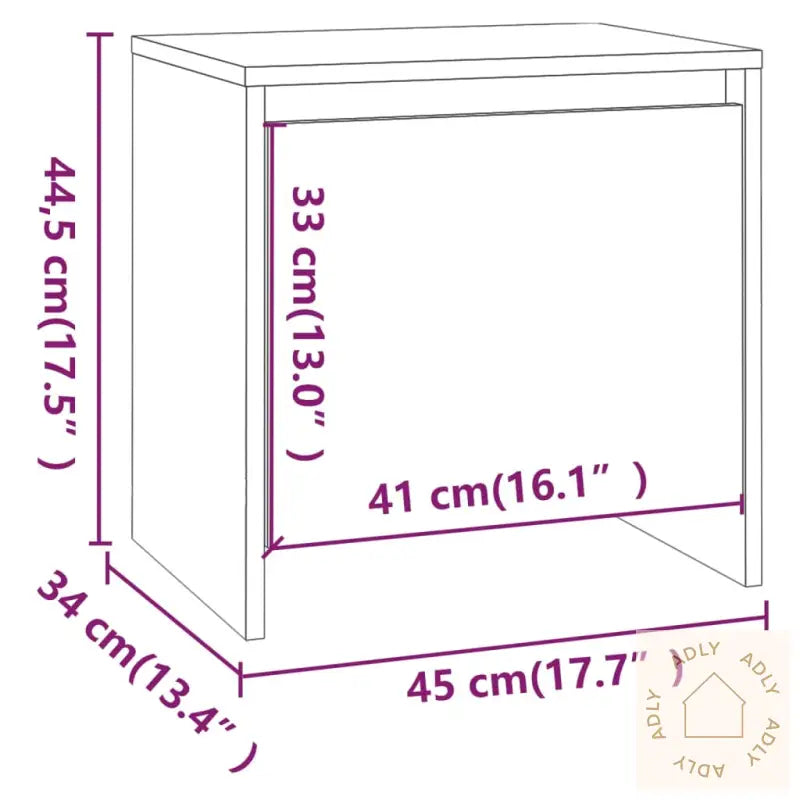 Nattbord Sonoma Eik 45X34X44,5 Cm Konstruert Tre
