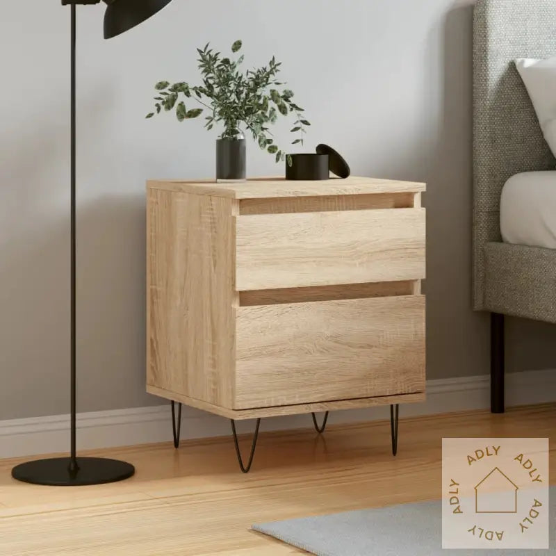 Nattbord 2 Stk Sonoma Eik 40X35X50 Cm Konstruert Tre
