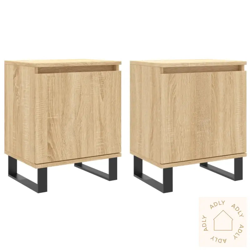 Nattbord 2 Stk Sonoma Eik 40X30X50 Cm Konstruert Tre