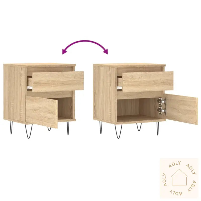 Nattbord 2 Stk Sonoma Eik 40X35X50 Cm Konstruert Tre