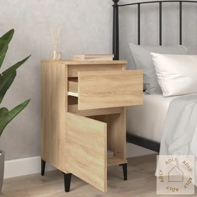 Nattbord 2 Stk Sonoma Eik 40X35X70 Cm