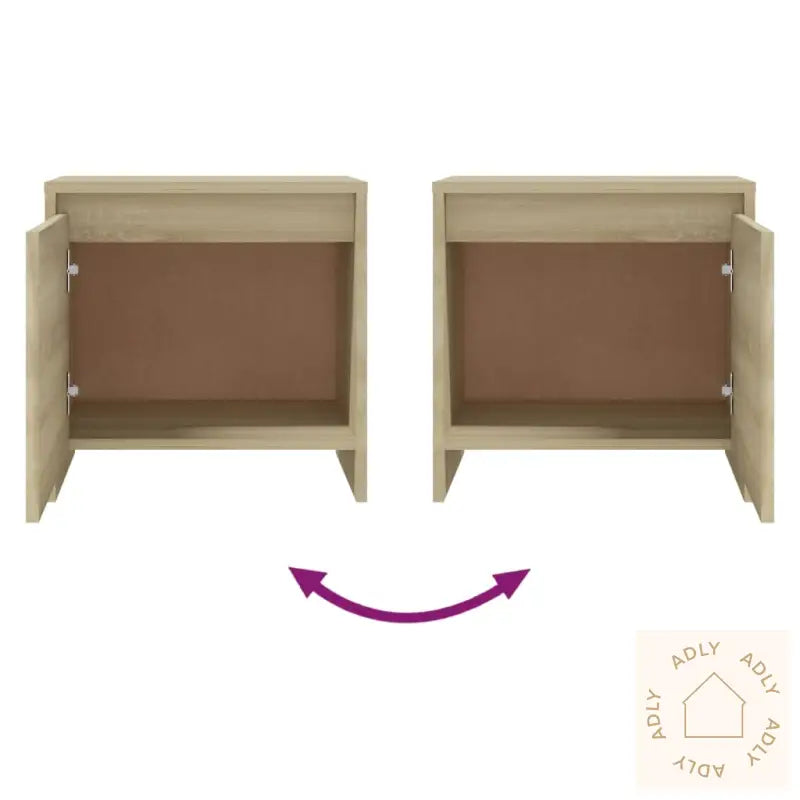Nattbord Sonoma Eik 45X34X44,5 Cm Konstruert Tre