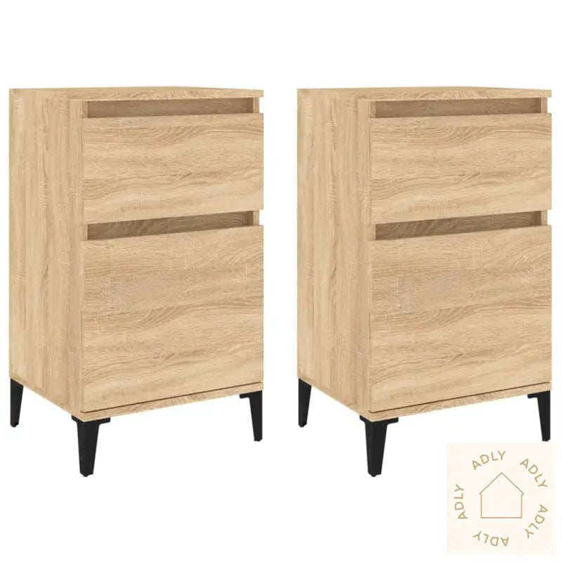 Nattbord 2 Stk Sonoma Eik 40X35X70 Cm