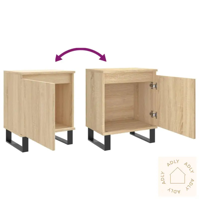 Nattbord 2 Stk Sonoma Eik 40X30X50 Cm Konstruert Tre