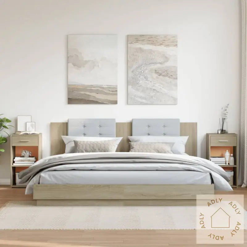 Nattbord 2 Stk Sonoma Eik 35X34X65 Cm Konstruert Tre