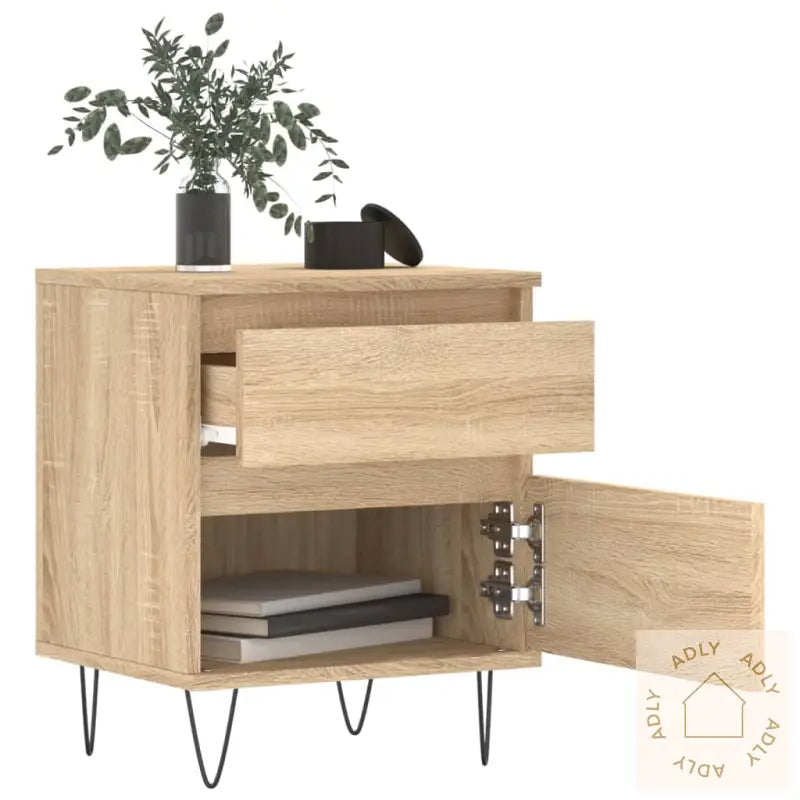 Nattbord 2 Stk Sonoma Eik 40X35X50 Cm Konstruert Tre