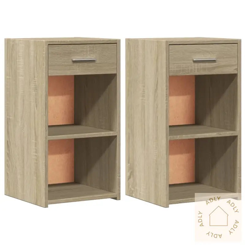 Nattbord 2 Stk Sonoma Eik 35X34X65 Cm Konstruert Tre