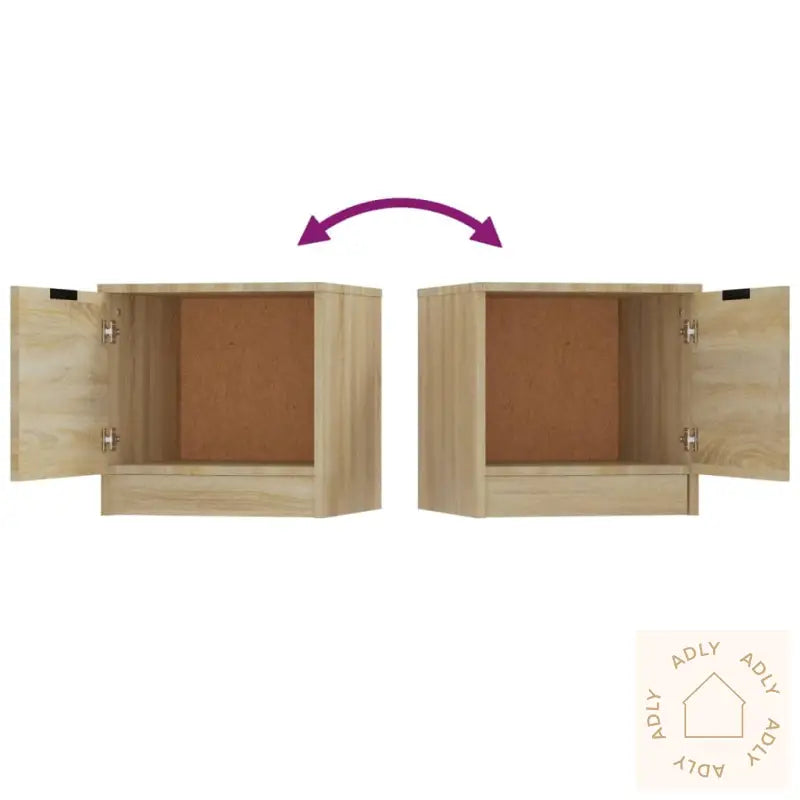Nattbord 2 Stk Sonoma Eik 40X39X40 Cm