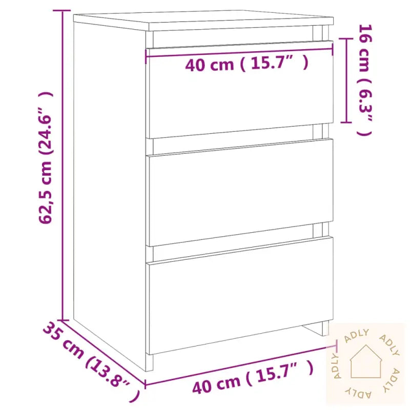 Nattbord 2 Stk Sonoma Eik 40X35X62,5 Cm Konstruert Tre