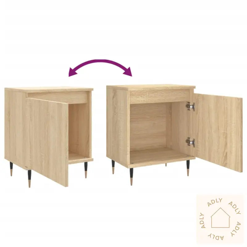 Nattbord 2 Stk Sonoma Eik 40X30X50 Cm Konstruert Tre