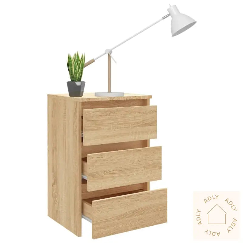 Nattbord 2 Stk Sonoma Eik 40X35X62,5 Cm Konstruert Tre