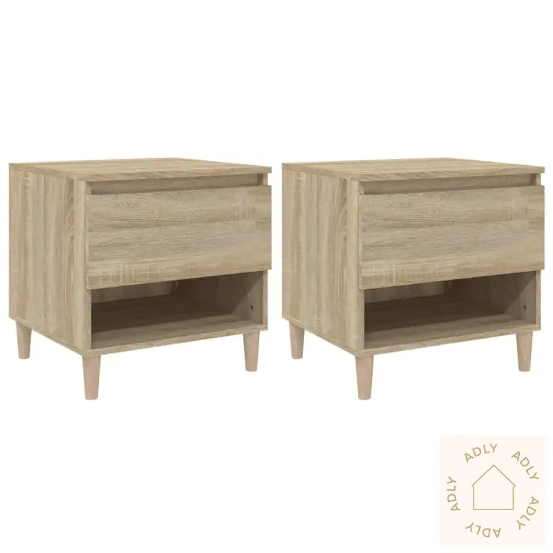 Nattbord 2 Stk Sonoma Eik 50X46X50 Cm Konstruert Tre