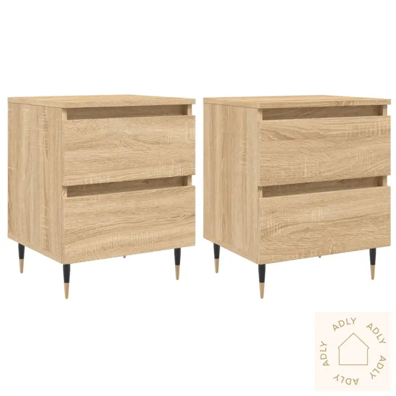 Nattbord 2 Stk Sonoma Eik 40X35X50 Cm Konstruert Tre