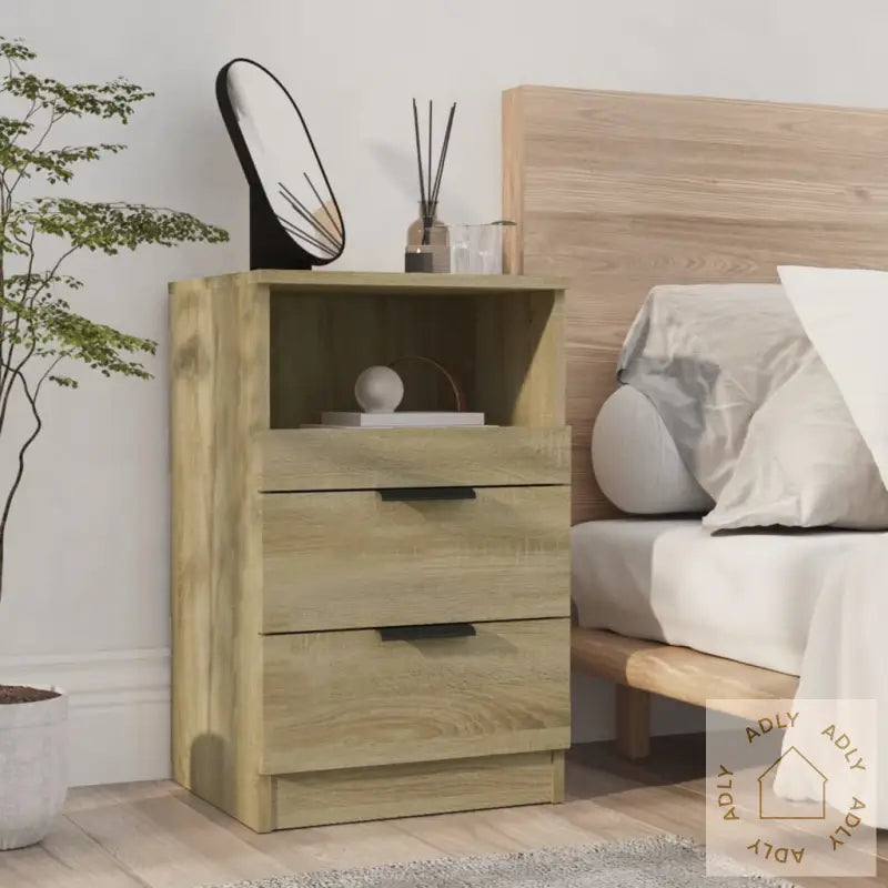 Nattbord 2 Stk Sonoma Eik Konstruert Tre