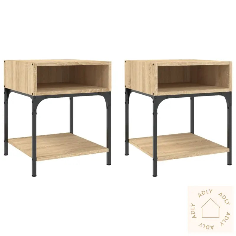 Nattbord 2 Stk Sonoma Eik 40X41X50 Cm Konstruert Tre