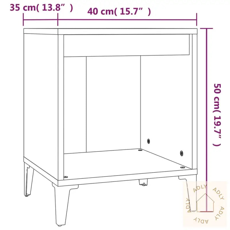 Nattbord 2 Stk Sonoma Eik 40X35X50 Cm