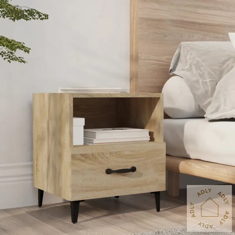 Nattbord 2 Stk Sonoma Eik Konstruert Tre