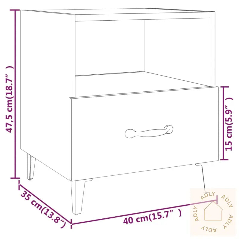 Nattbord 2 Stk Sonoma Eik Konstruert Tre