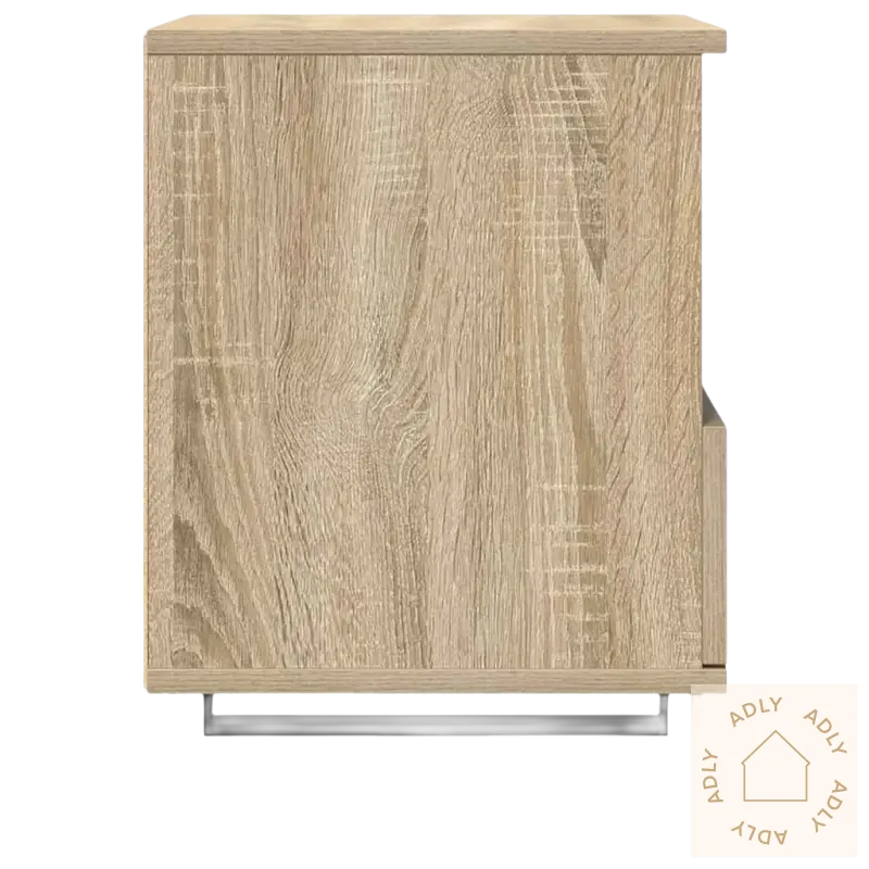 Nattbord i Sonoma Eik med svart metallben, elegant design, Eik Elegante style