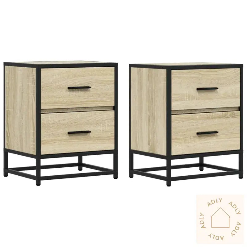 Nattbord 2 Stk Sonoma Eik 40X31X50 Cm Konstruert Tre