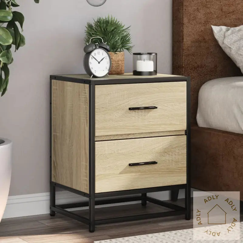 Nattbord 2 Stk Sonoma Eik 40X31X50 Cm Konstruert Tre