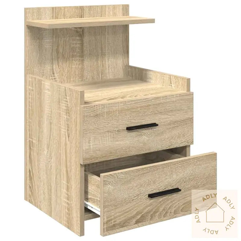 Nattbord 2 Stk Med 2 Skuffer Sonoma Eik 40X36,5X62 Cm