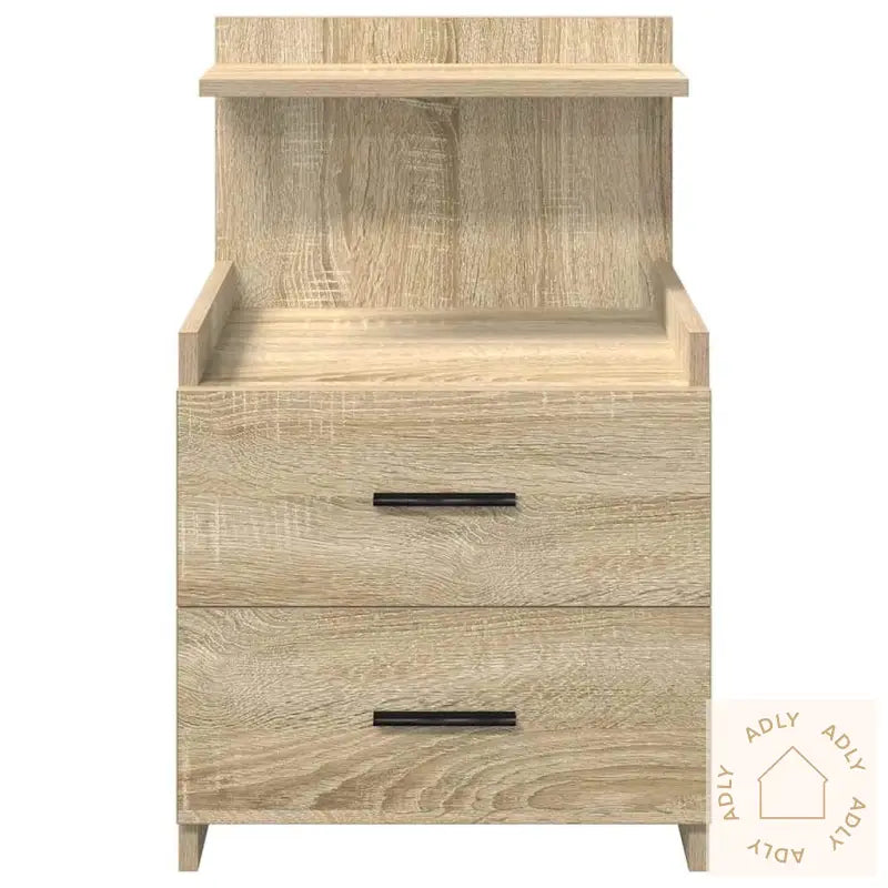 Nattbord 2 Stk Med 2 Skuffer Sonoma Eik 40X36,5X62 Cm